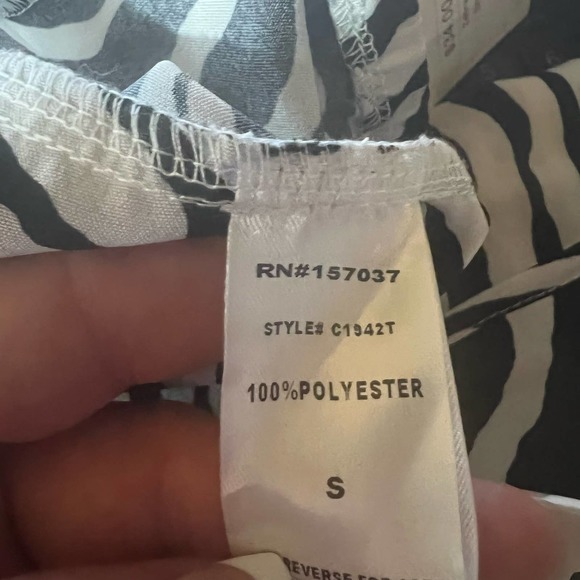 NWT Collette Zebra Scarf Halter Top Small 3 in 1 Top Shirt Blouse Unique B57 - Picture 11 of 12